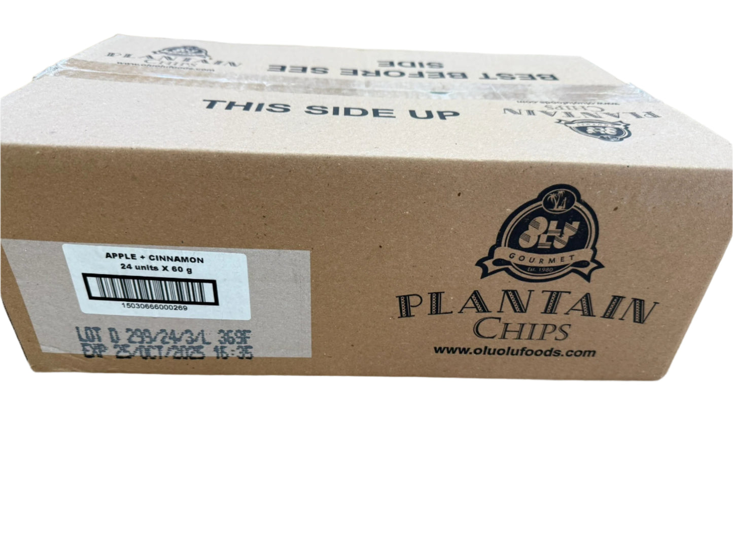 Olu Olu Apple & Cinnamon plantain chip box 24x 60g-SurulereFoods