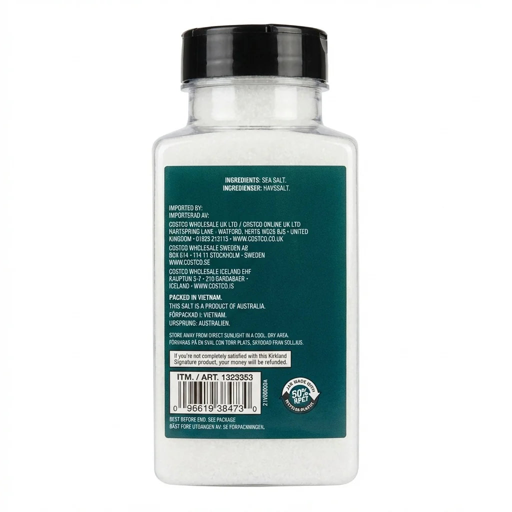 Kirkland Signature Fine Grain Sea Salt 850g