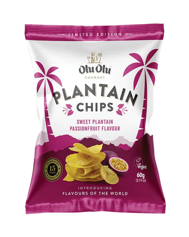 OluOlu Passion Fruits Plantain Chips 60G-SurulereFoods — Snacks — Buy Online UK