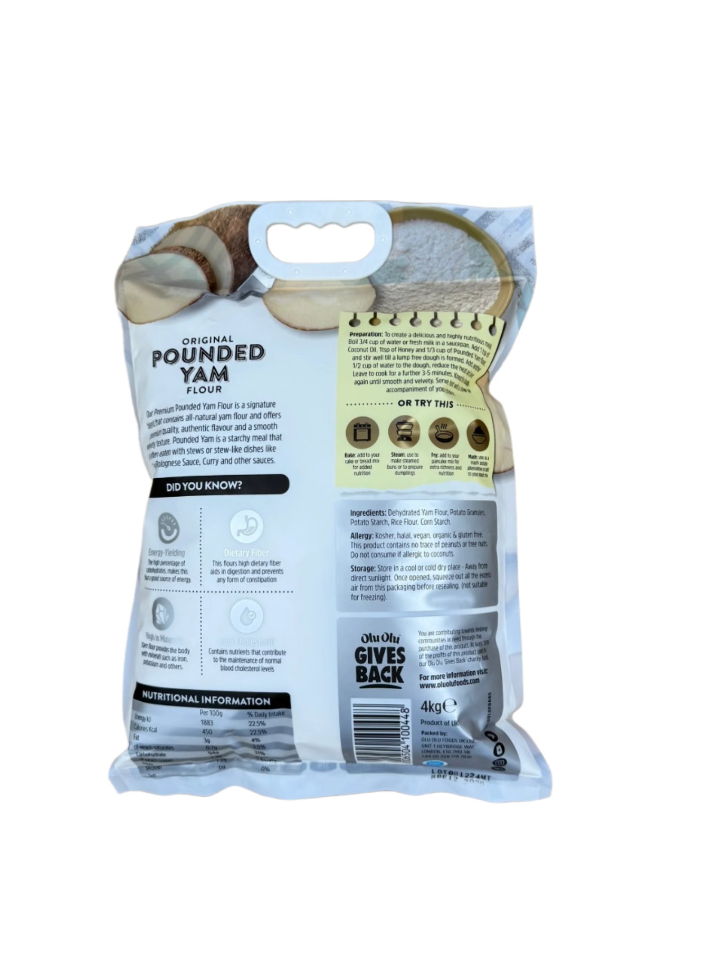 Olu Olu Premium Pounded Yam 4kg (50% More Real Yam!)-SurulereFoods