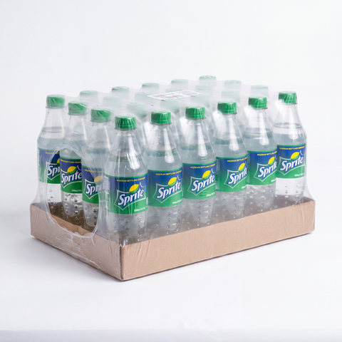 Carton of 24 Nigerian Sprite 50cl bottles on a white background
