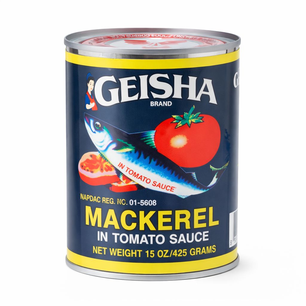 Geisha Mackerel in Tomato Sauce 425g β Premium Canned Mackerel UK