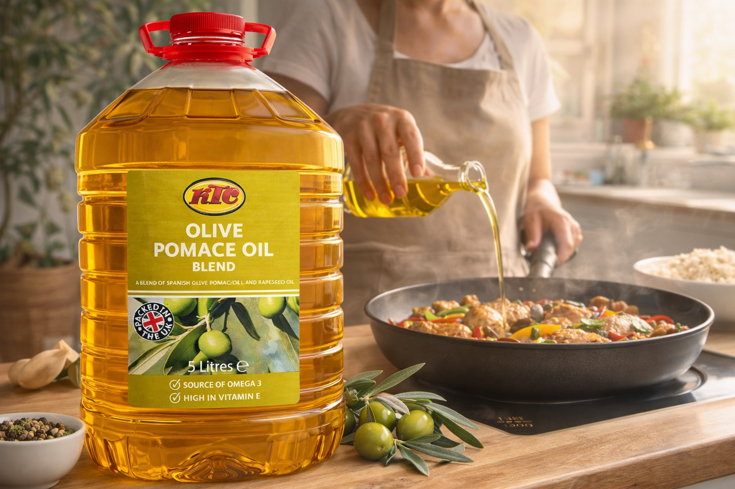 KTC Pomace Olive Oil 5L β Bulk Cooking & Frying Oil UK