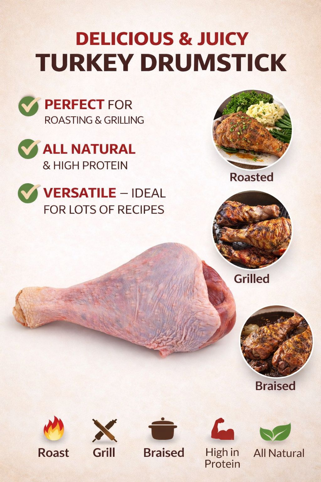 Smoked Turkey Drumstick 1.5kg