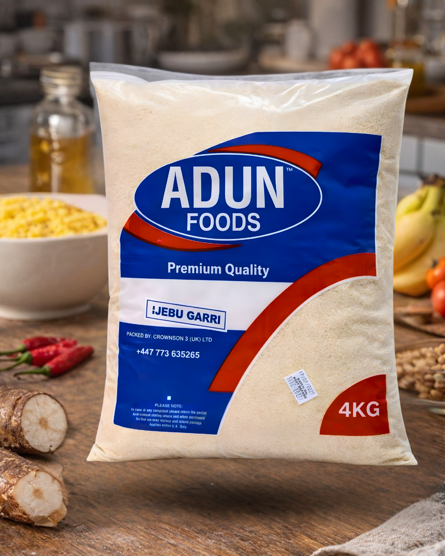 Adun Foods Ijebu Gari 4kg – Fine Grain Fermented Cassava Flour UK