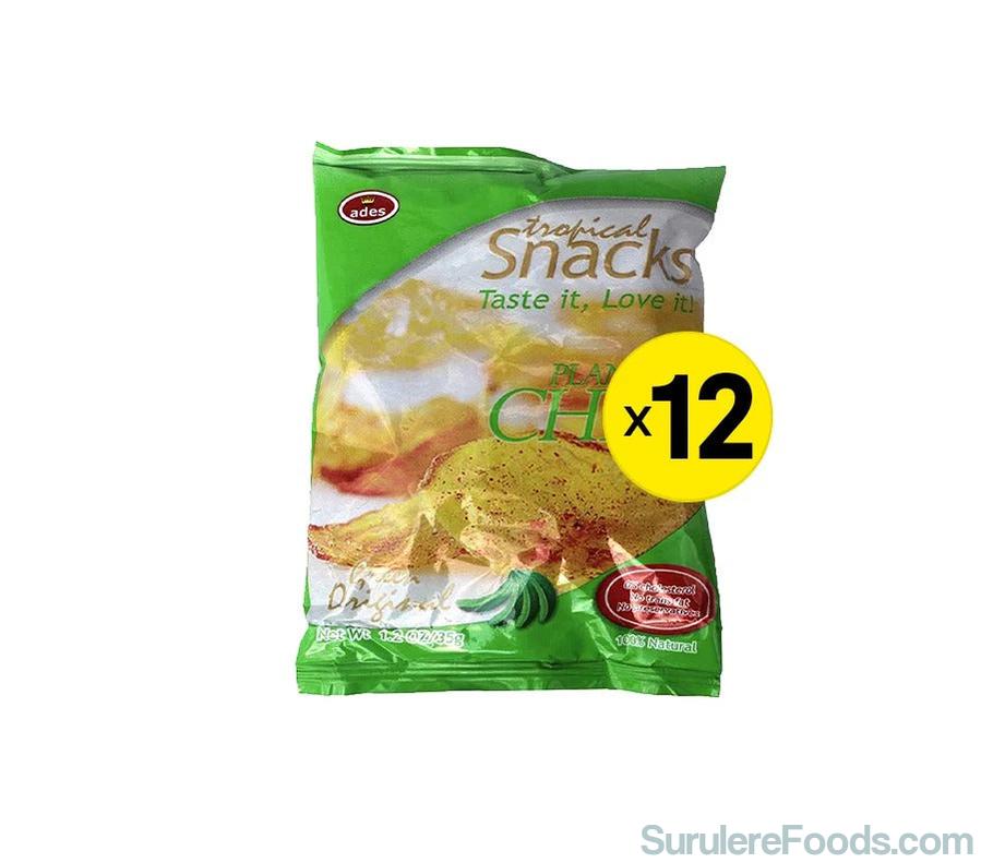Ades Plantain Chips Pack 12 Green Origin-SurulereFoods
