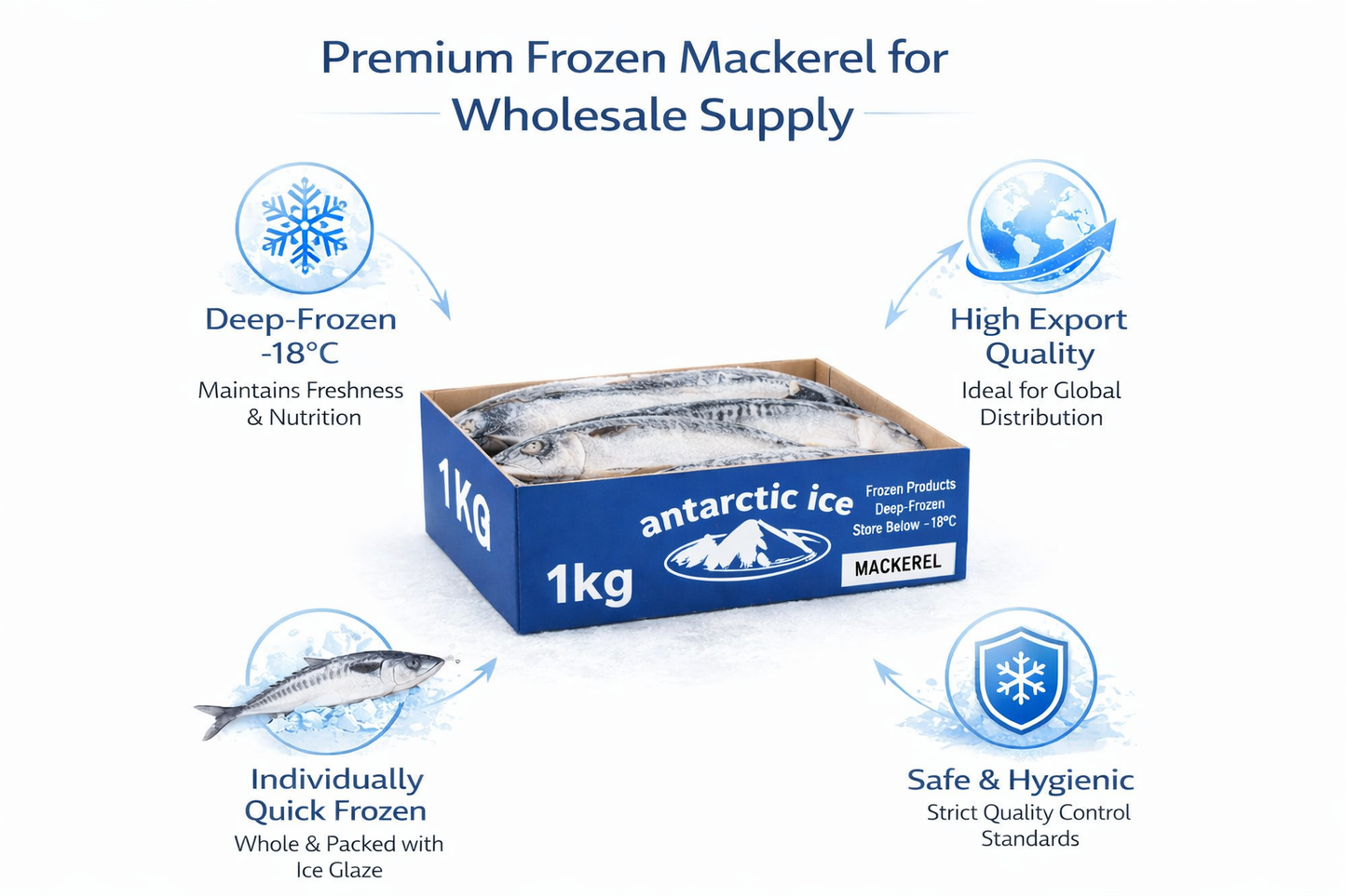 Premium Frozen Mackerel Fish 1kg – Whole Omega-3 Rich Seafood UK