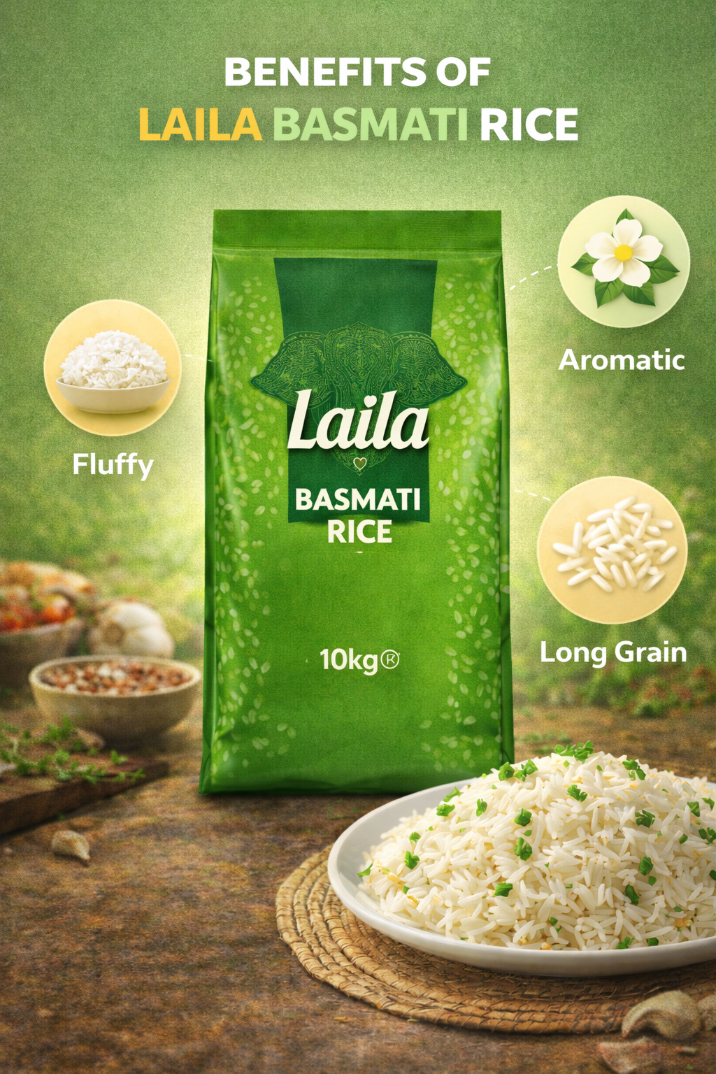 Laila Golden Sella Basmati Rice 10kg – Premium Parboiled Basmati Bulk | UK