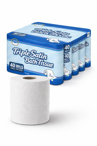 Kirkland Signature Triple Satin 3-Ply Toilet Tissue 40 Rolls – Soft & Absorbent Bulk Pack | UK