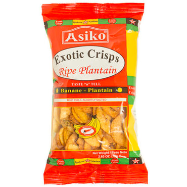 Asiko Mild Chilli & Slightly Salted Plantain Chips 75g — Spice & Seasonings — Buy Online UK