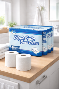 Kirkland Signature Triple Satin 3-Ply Toilet Tissue 40 Rolls – Soft & Absorbent Bulk Pack | UK
