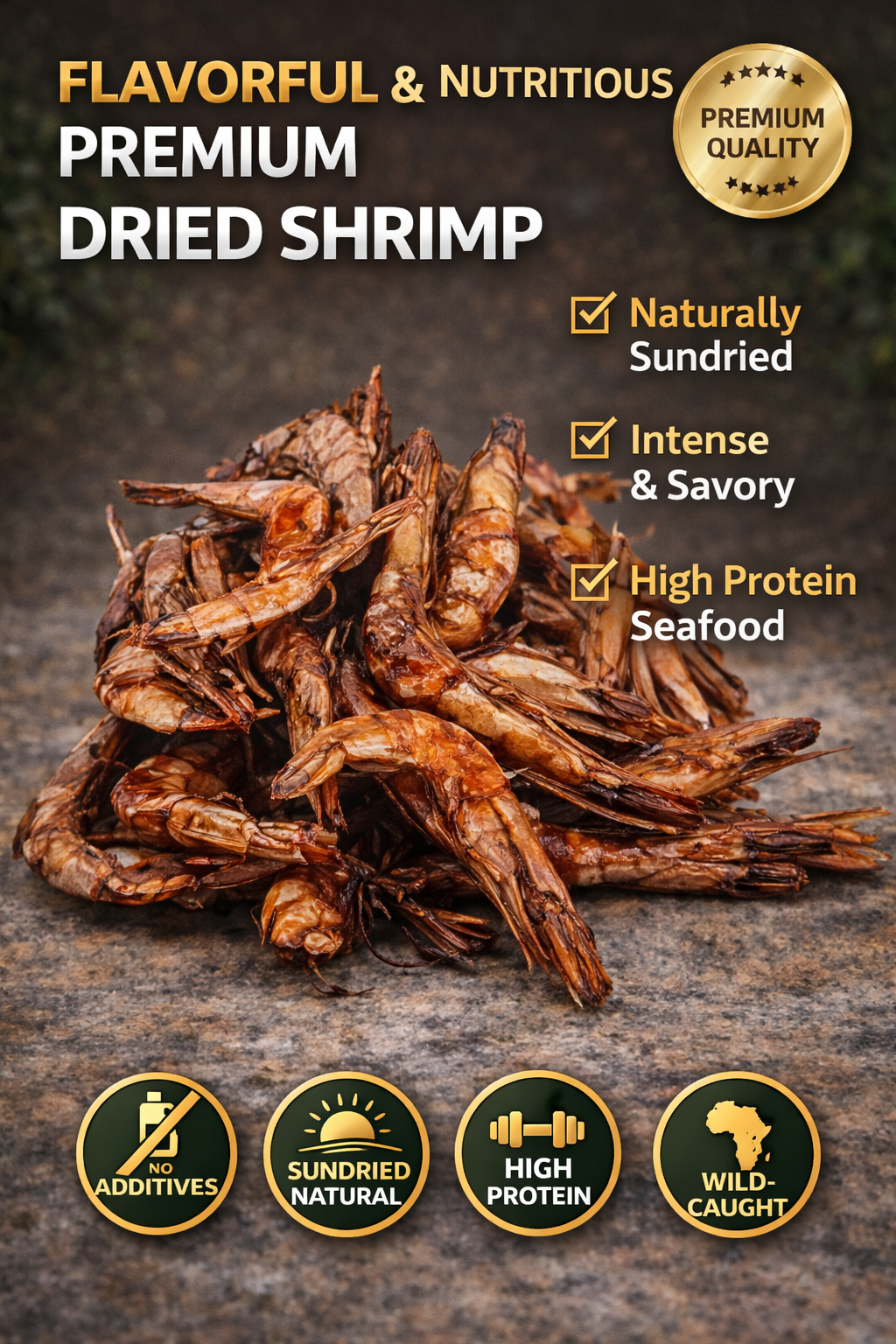 Smoked Dried King Prawn 100g – Premium Whole Prawns for Soups & Stews | UK