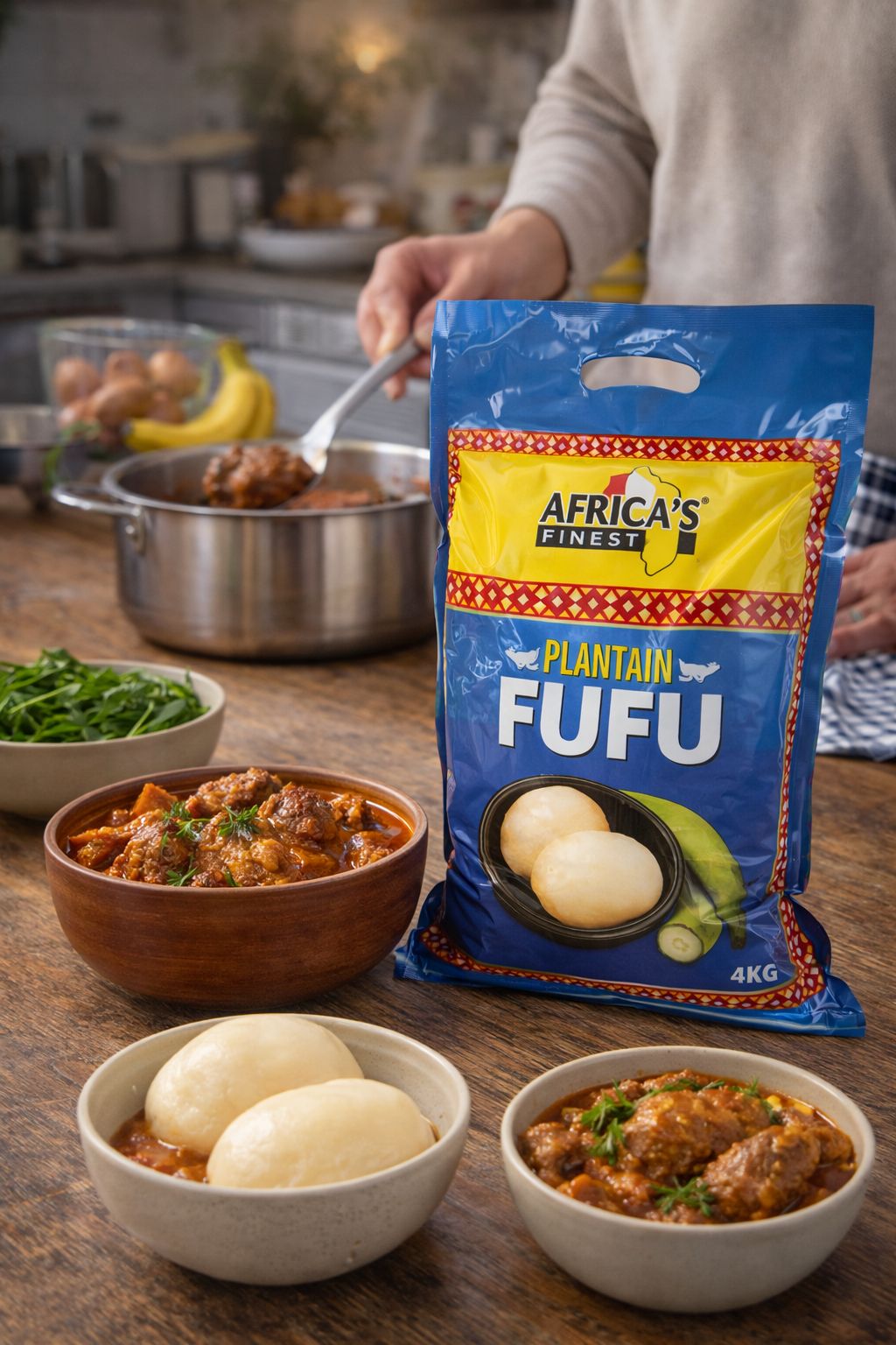 Africa’s Finest Plantain Fufu 4kg – Authentic Swallow Flour UK