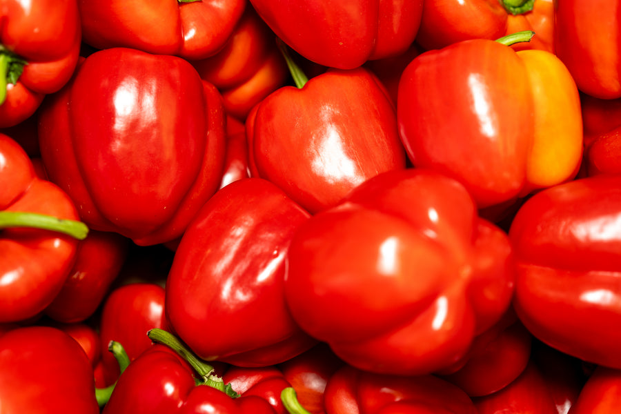 Fresh Red Bell Pepper Box