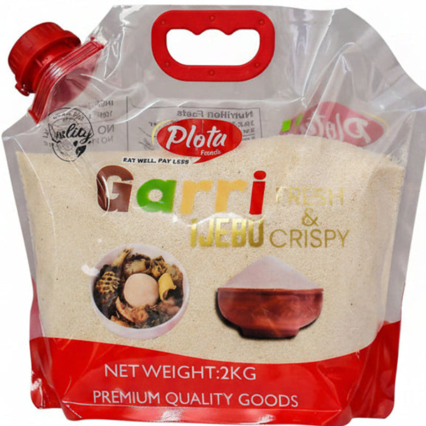 Plota Premium Taste Ijebu Garri 2kg pack – bulk Nigerian Ijebu garri