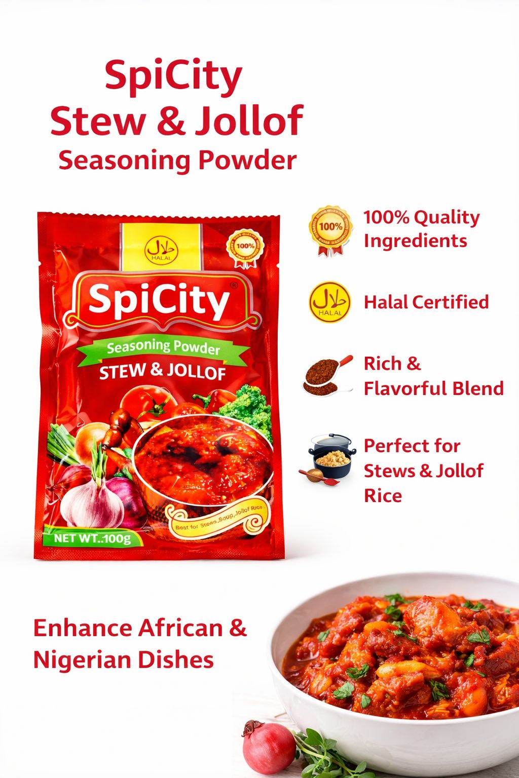 Spicity Stew & Jollof (follof) Seasoning 10g
