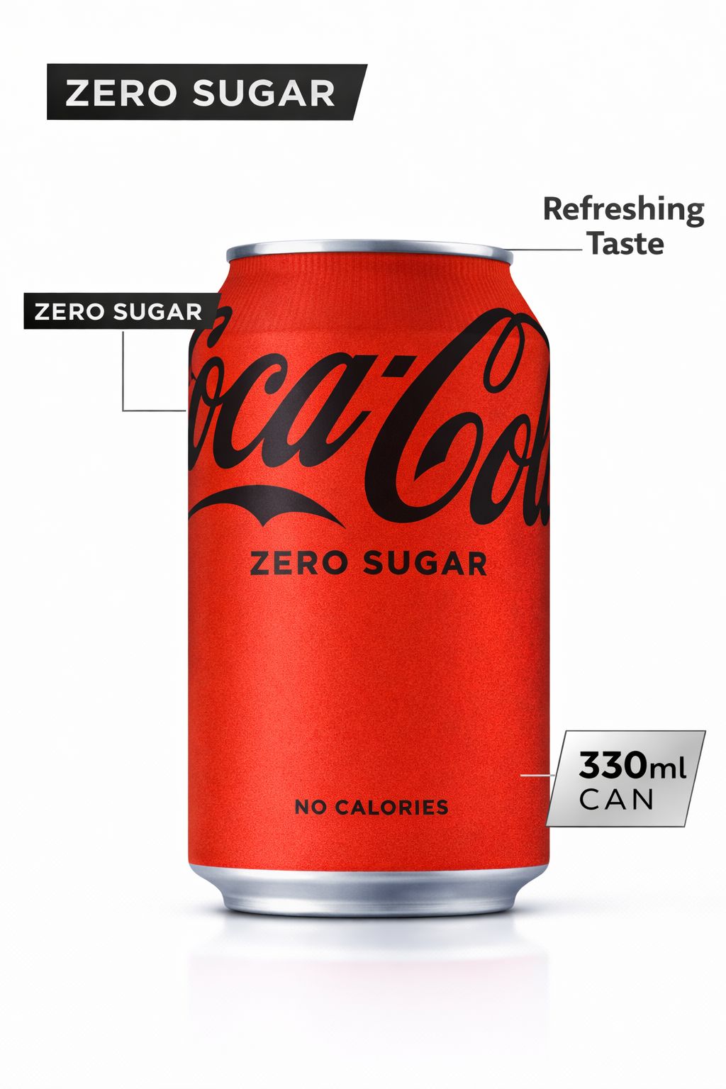Coca-Cola Zero Sugar 24 x 330ml Cans – UK Refreshing Soft Drink