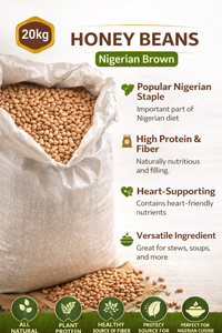 Adun Foods Honey Beans 20kg – Bulk Nigerian Brown Beans UK
