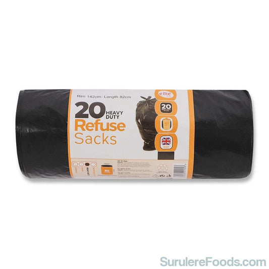 20 Heavy Duty Black Bin Bags-SurulereFoods