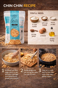 Gratia Premium Chin Chin 1kg (Ziplock) – Crunchy Nigerian Snack, Party & Catering Pack | UK