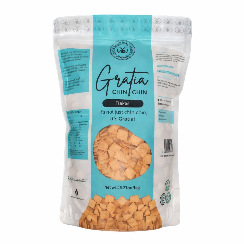 Gratia Premium Chin Chin 1kg (Ziplock) – Crunchy Nigerian Snack, Party & Catering Pack | UK