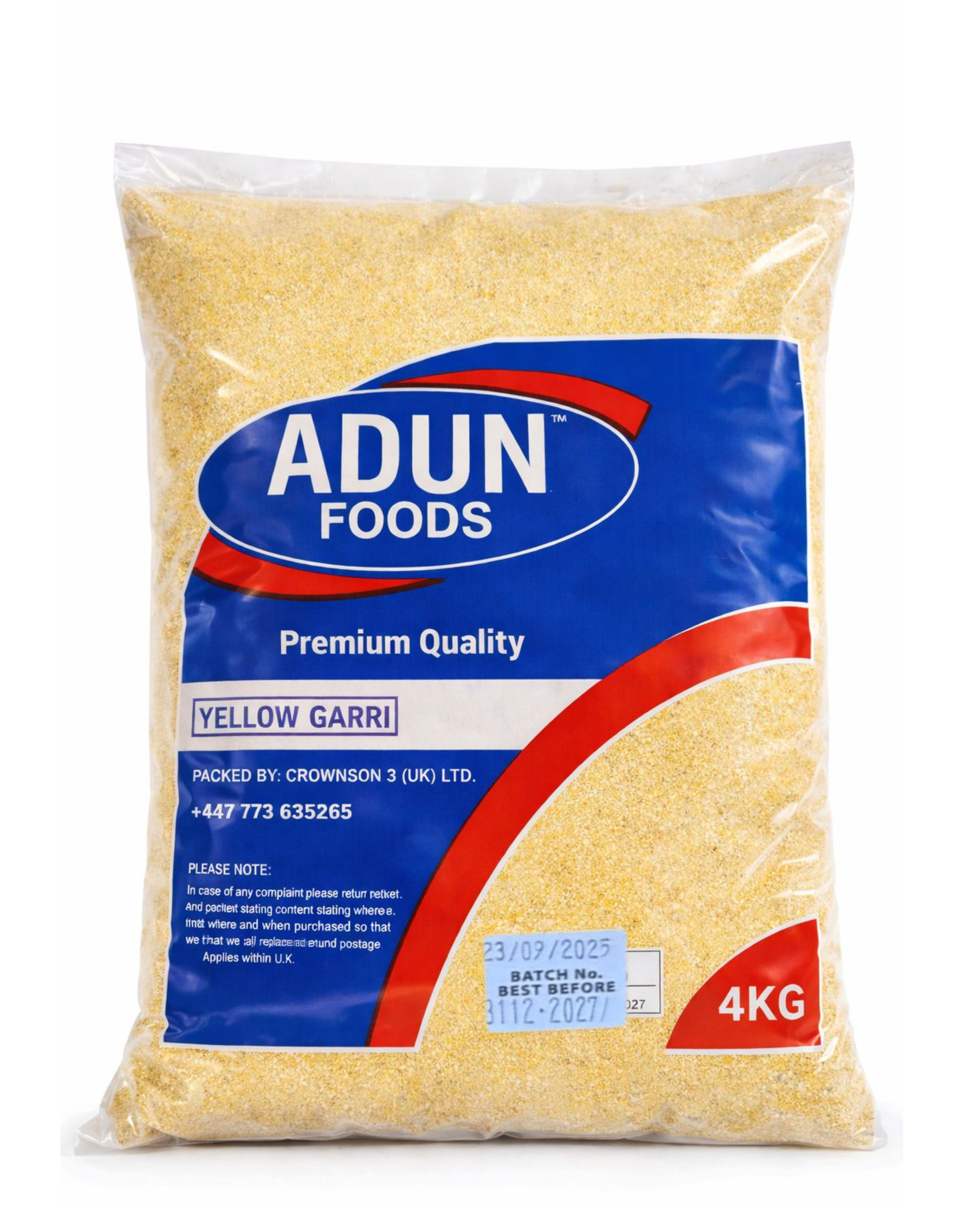 Adun Foods Authentic Golden Yellow Garri 4kg – Authentic & Golden