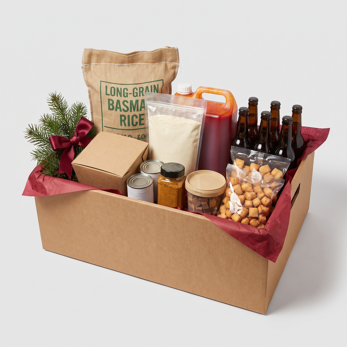 The Christmas Table Nigerian family hamper with basmati rice, poundo yam, palm oil and chicken