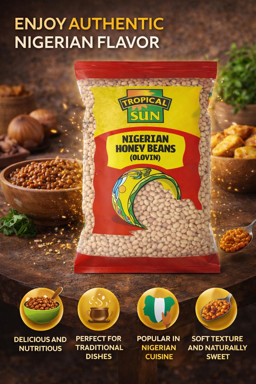 Tropical Sun Nigerian Honey Beans 5kg (Oloyin) – Sweet Beans for Moi Moi & Akara | UK