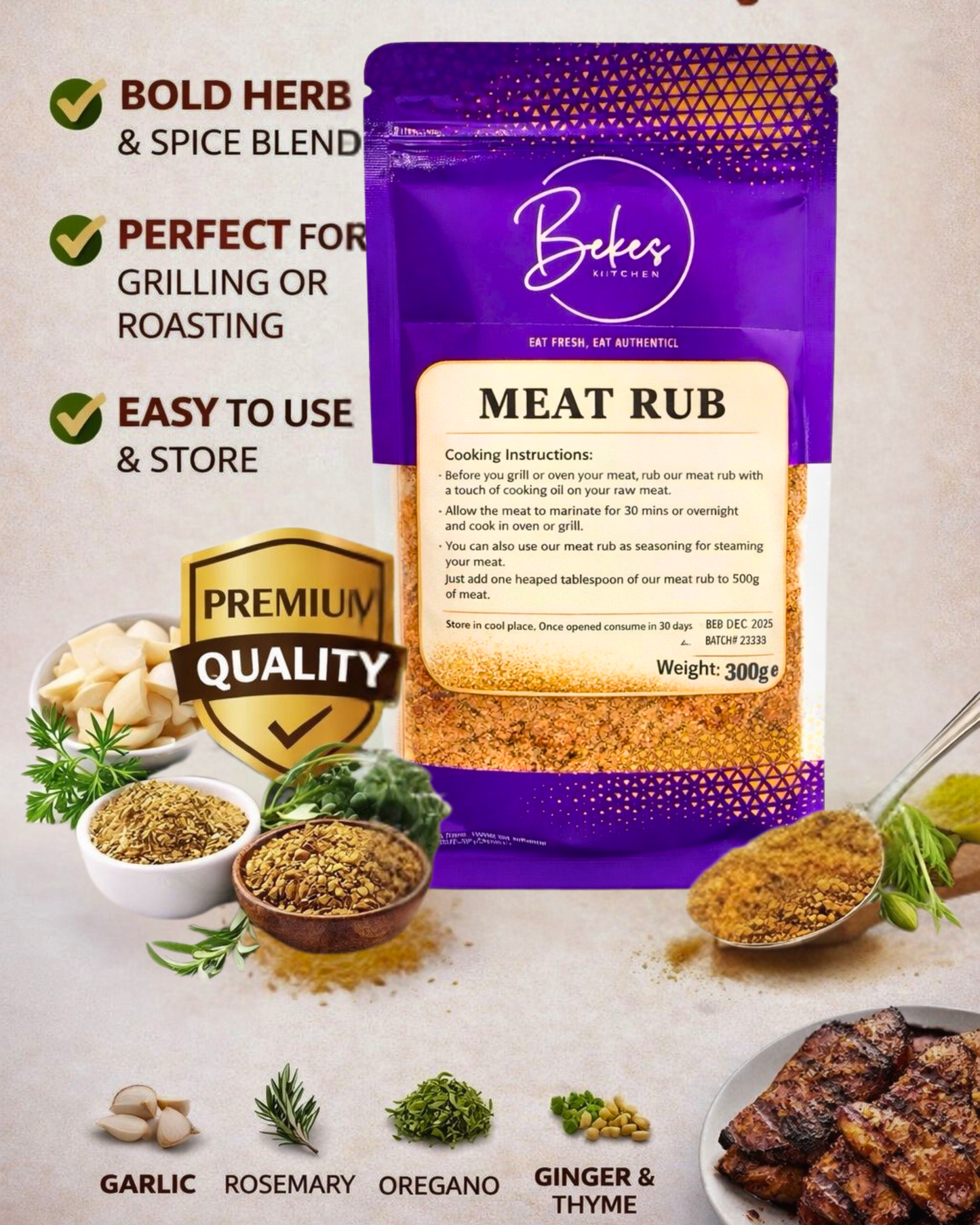 Bekes Kitchen Fish Rub 300g – Premium Seafood Seasoning Blend UK