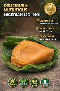 Moi Moi Elewe (MoinMoin) in Leaves – Nigerian Steamed Beans Pudding approx 55g | UK