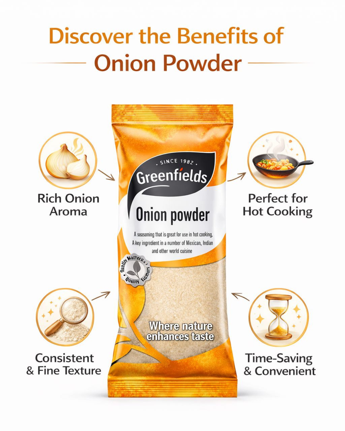 Greenfields Onion Powder 75g – Pure Ground Onion Seasoning UK