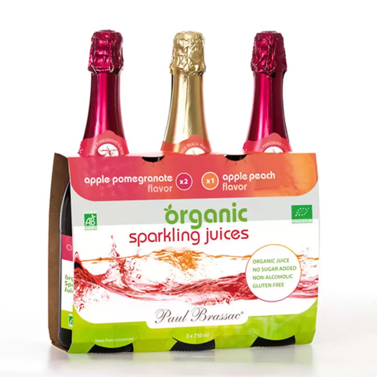 Paul Brassac Organic Sparkling Fruit Juice, 3 x 750ml - SurulereFoods