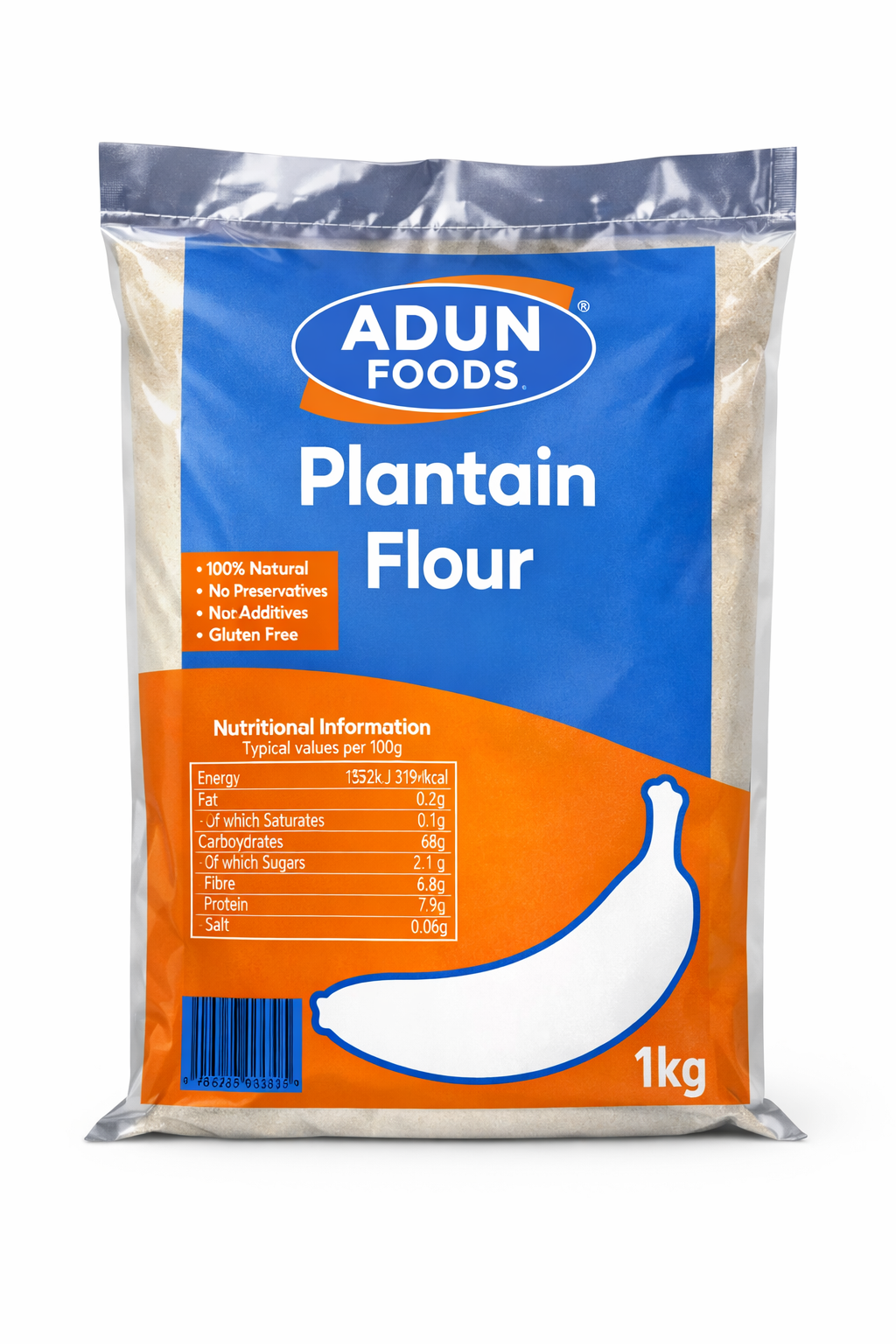 Adun Foods Plantain Flour 1kg – Gluten Free Plantain Flour for Swallow, Fufu & Baking | UK