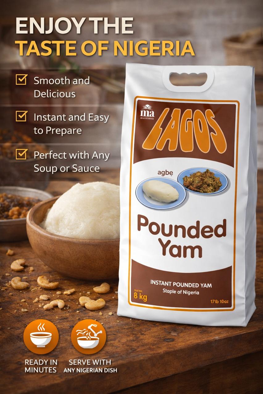 Lagos Pounded Yam 4kg – Smooth Poundo Iyan for Swallow & Soups | UK