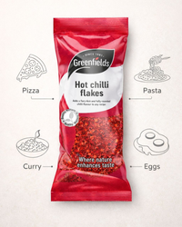 Greenfields Hot Chilli Flakes 75g – Fiery Spice Seasoning for Cooking & Pizza