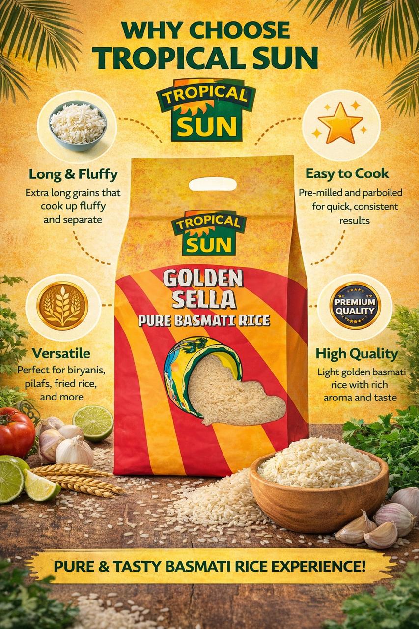 Tilda Golden Sella Basmati Rice 2kg – Premium Parboiled Long Grain Rice | UK