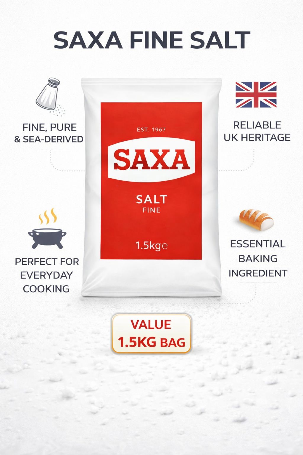 Saxa Cooking Salt 1.5kg