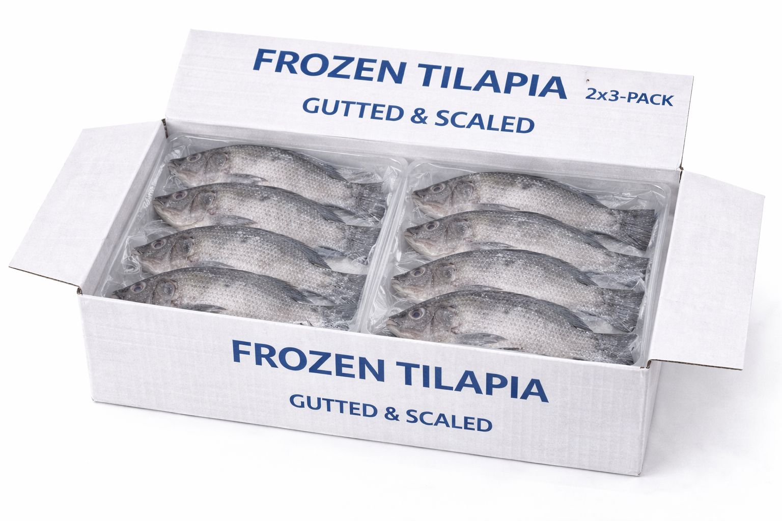 Frozen Tilapia Gutted & Scaled  (2 x Pack of 3) Large Box