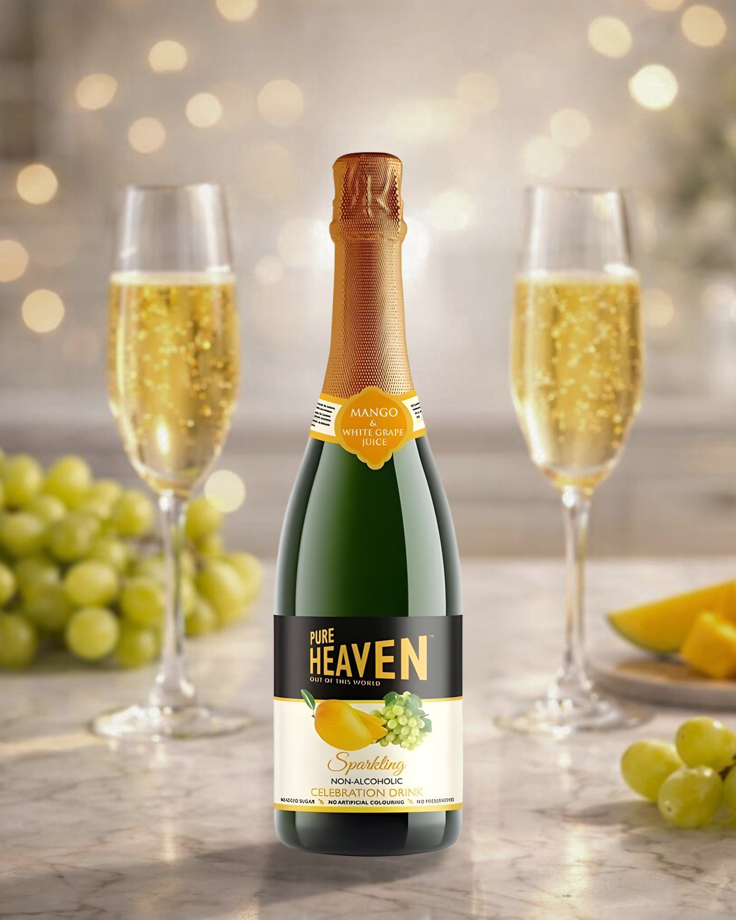 Pure Heaven Sparkling White Grape Juice 750ml – Refreshing Non-Alcoholic Fizzy Drink