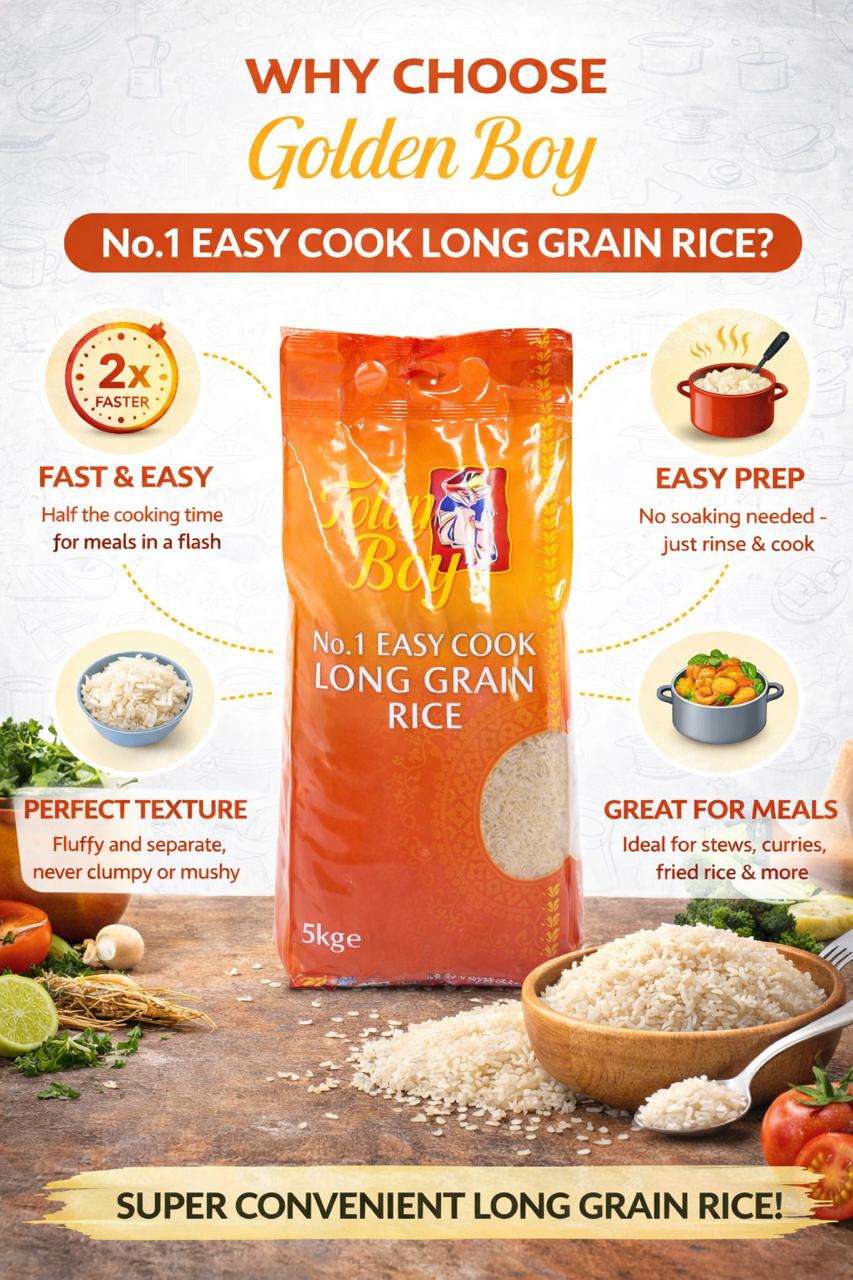 Tolly Boy Easy Cook Rice 20kg – Bulk Long Grain Rice for Catering & Families | UK
