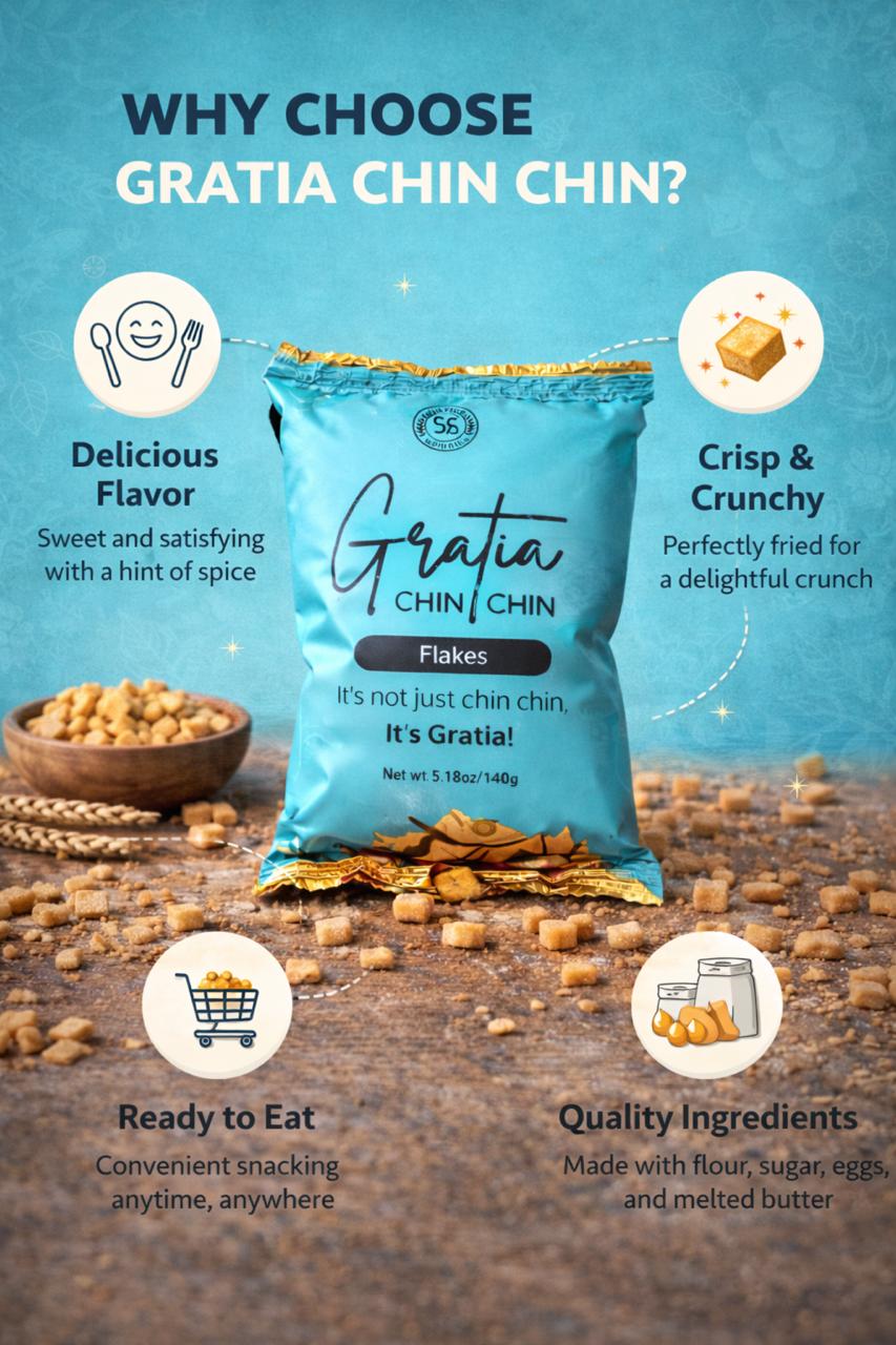 Gratia Premium Chin Chin 30g – Crunchy Nigerian Snack Mini Pack | UK